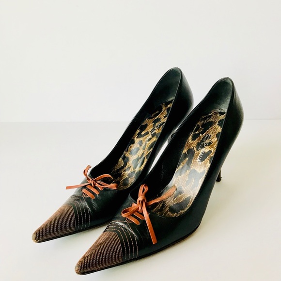 Dolce & Gabanna Brown Leather Shoes Size 8.5 - Picture 2 of 8